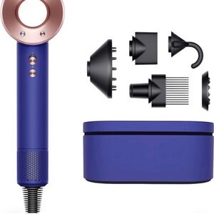 Dyson Hair Dryer in Blue and Rose Gold with Accessories